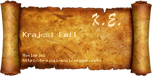 Krajcsi Emil névjegykártya